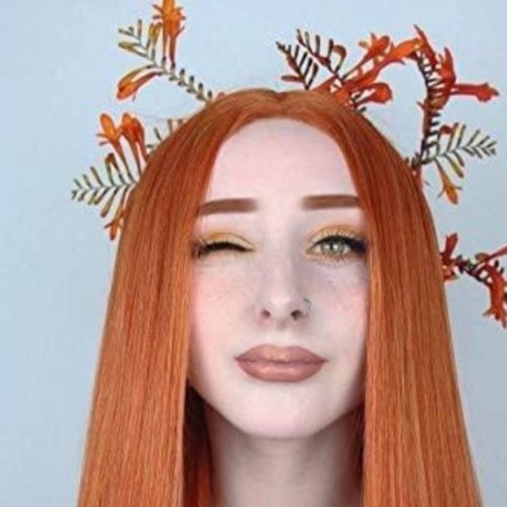22” Long Straight Ginger Orange Lace Front Wig NEW